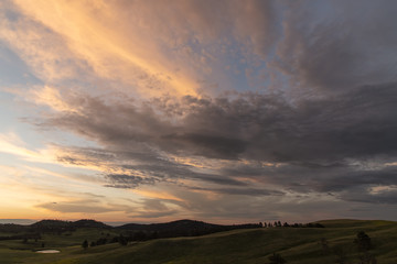 Prairie sunrise over Great Plains;  Custer SP;  South Dakota