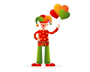 Cute Funny Clown Circus Cartoon Character Illustration