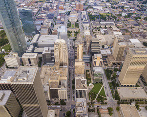 Aerial view of downtown Oklahoma City.