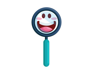 Cute Dental Clinic Mouth Mirror Cartoon Character Illustration In Isolated White Background