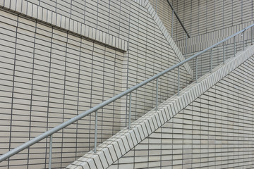 Stairwell in Modern building, copy space