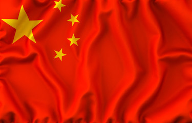 China Waving Flag. 3D rendering