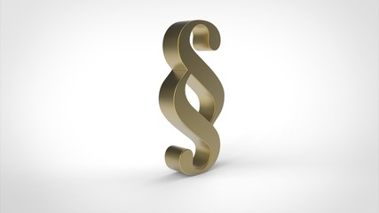 3d golden Paragrafen-Symbole