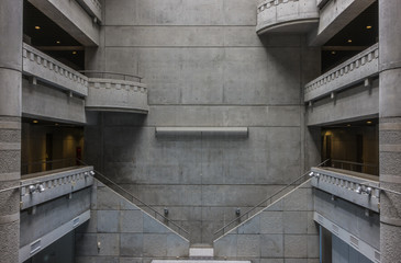 Modern commercial building with facade in the city, copy space  
