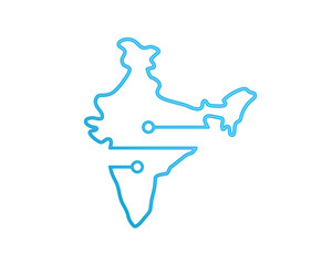 Modern Abstract India Business And Technology Logo
