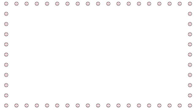 Looped Dancing Baseballs Boarder Animation Background Overlay UHD 4K