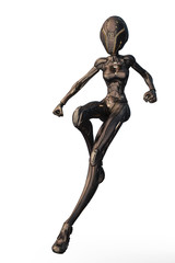 alien girl from the space in a white background