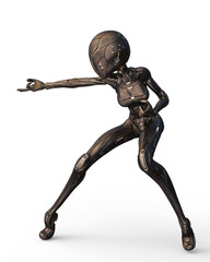 alien girl from the space in a white background