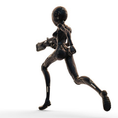 alien girl from the space in a white background