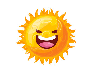 Happy Cute Sun Planet Cartoon Character Illustration
