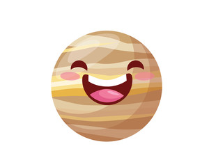 Happy Cute Venus Planet Cartoon Character Illustration