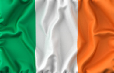 Fototapeta premium Ireland Waving Flag. 3D rendering