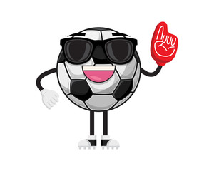 Cool International Smiling Soccer Ball Supporter Tournament Mascot Illustration