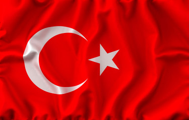 Turkey Waving Flag. 3D rendering