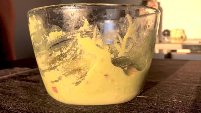 dip nachos on guacamole