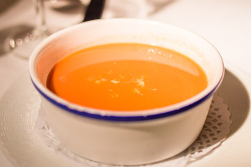 Traditional Spanish cold soup gazpacho.