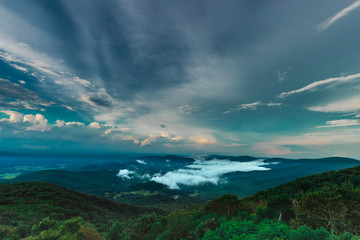 Fototapeta na wymiar rainy clouds over shenandoah valley