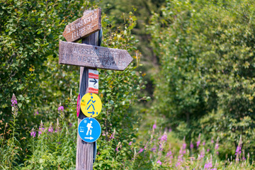 MENZENSCHWAND, GERMANY - JULY 23 2018: Waterfall in the German village Menzenschwand on a beautiful sunny summer day