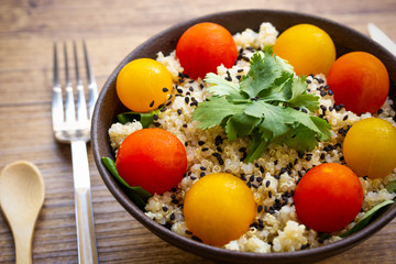 Rice and Veggies Summer Vegan Healthy Salade
