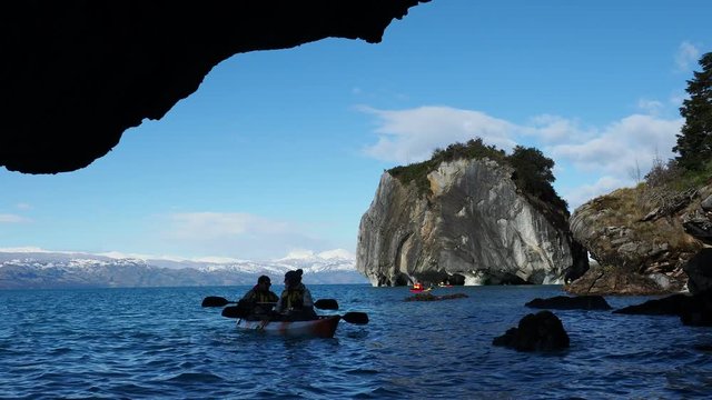 Marble Cathedral, Santuario de la Naturaleza Capillas de Marmol, General Carrera Lake, Puerto Rio Tranquilo, Aysen Region, Patagonia, Chile