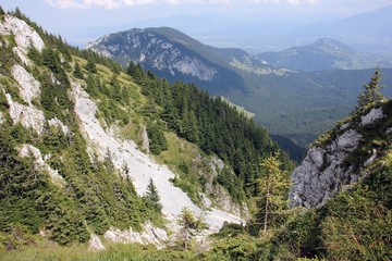 Fototapeta na wymiar Mountain ridge - the Northern Crest in Piatra Craiului Mountains