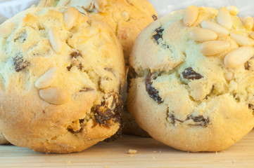 beautiful macro of pine nuts cookies