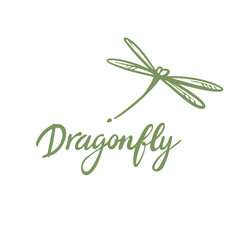 Dragonfly Logo Design Template. Vector Illustration