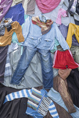 Background of old clothes.