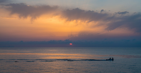 Scenic sunset in Cefalù, Sicily, southern Italy.