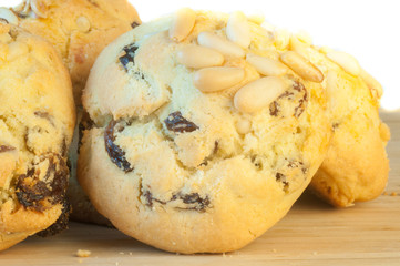 beautiful macro of pine nuts cookies