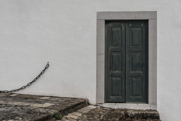 old door in the city of Setubal, Portugal