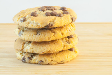 beautiful macro of chocolate cookies
