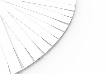 3d rendering. modern rounded white panels on copy space background.