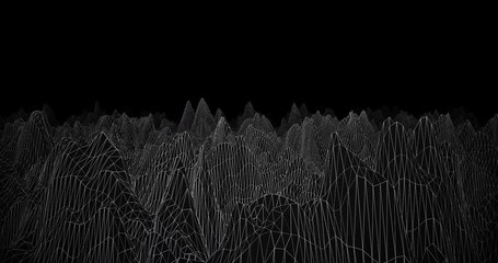 Virtual Space World 2 -Black and White- 10sec- Seamless loop 4K 4096-2160