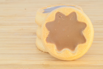 beautiful macro details of star chocolate cookies