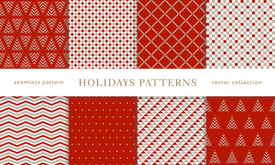 Winter holidays seamless patterns
