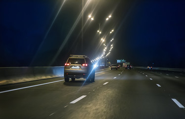 Obraz na płótnie Canvas cars move on the highway