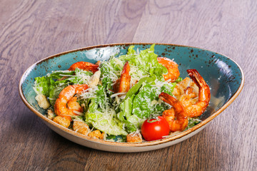 Caesar salad with shrimps