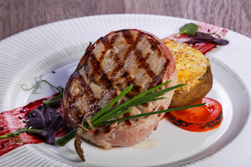 Grilled pork loin