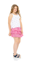 Beautiful teenage girl in full growth