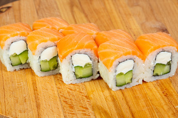 Roll with salmon