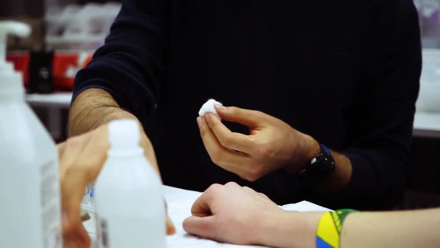 Medical procedure giving blood