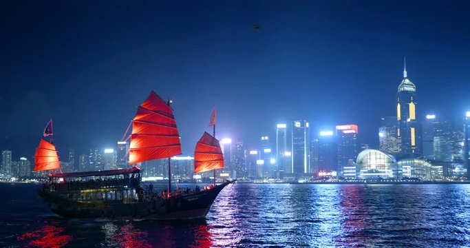 Hong Kong at night, Victoria Harbor