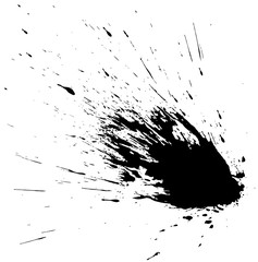 Vector ink splash. Abstract black grunge stain.