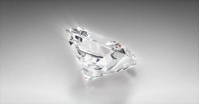Radiant cut diamond on gray background (seamless)