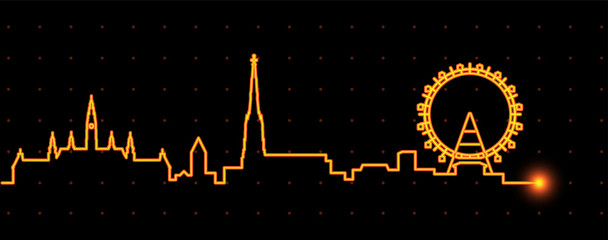 Obraz premium Vienna Light Streak Skyline