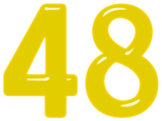Obraz premium Numeral 48, forty eight, isolated on white background, 3d render