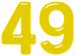 Obraz premium Numeral 49, forty nine, isolated on white background, 3d render