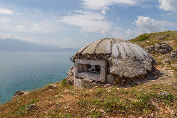 Old military bunker in Lin village, Albania.