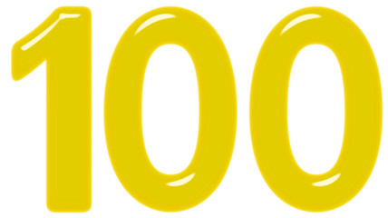 Numeral 100, one hundred, isolated on white background, 3d render